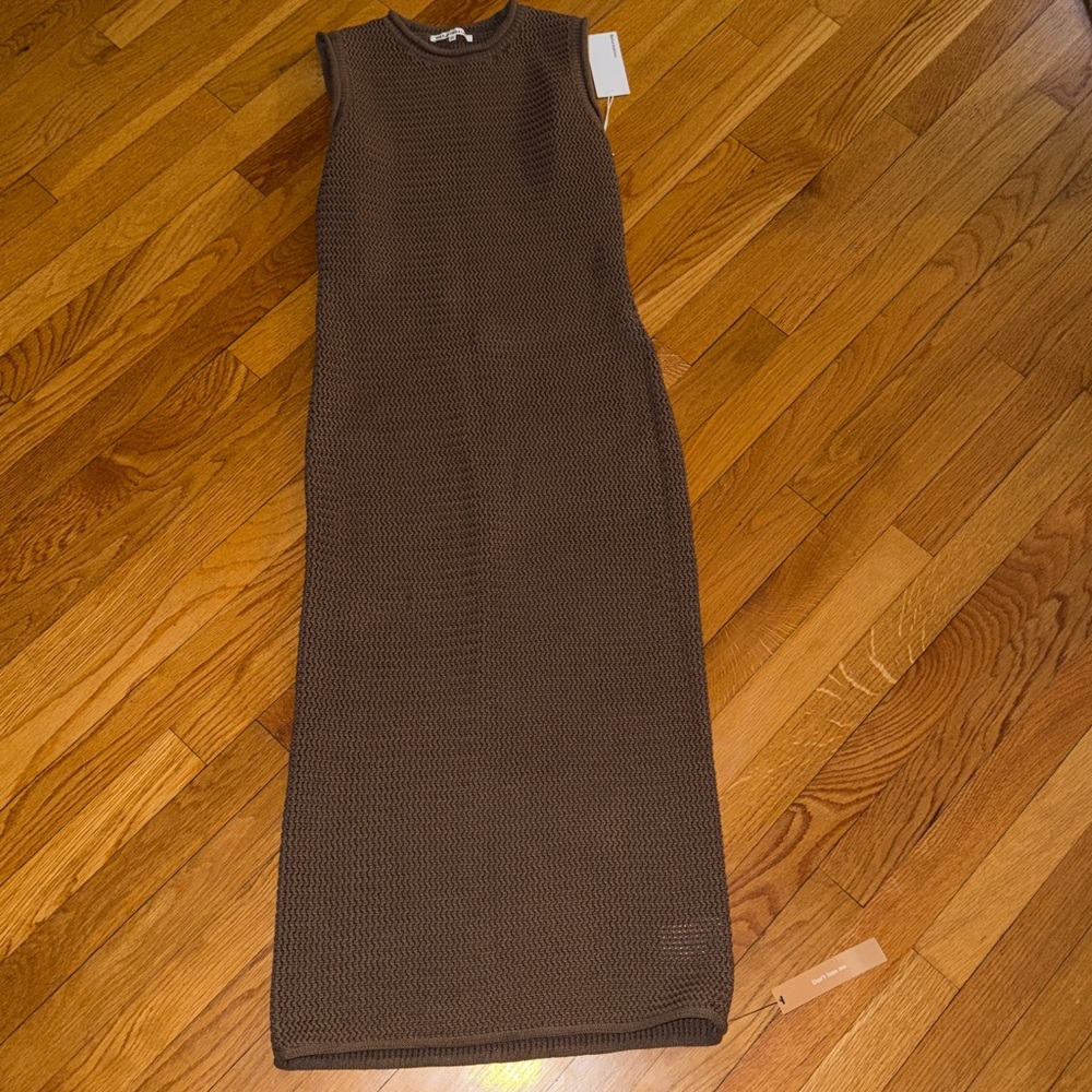 Reformation Brown/Green Knit Midi Dress - Picture 4 of 6